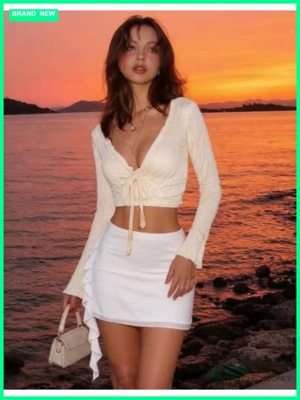 Mesh Flowy Y2K Mini Skirt - Soft Stretchy Ribbon Trim